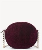 Sole Society Sole Society Miza Exotic Velvet Oval Crossbody Bag In Color: Ruby Dacron