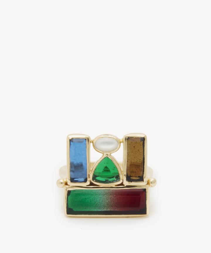 Sole Society Women's Cluster Statement Ring Emerald Size Size 7 From Sole Society