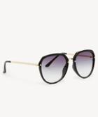Sole Society Sole Society Charli Slim Frame Round Sunglasses - Black-one Size