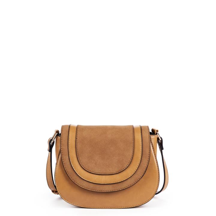 Sole Society Sole Society Bryson Vegan Panel Crossbody - Camel Combo-one Size