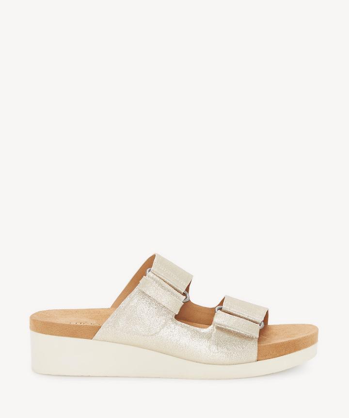 Lucky Brand Lucky Brand Fenyia Platform Sandals Washed Gold Size 5 Leather From Sole Society