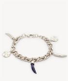 Sole Society Sole Society Suede Charm Bracelet Grey Combo One Size Os