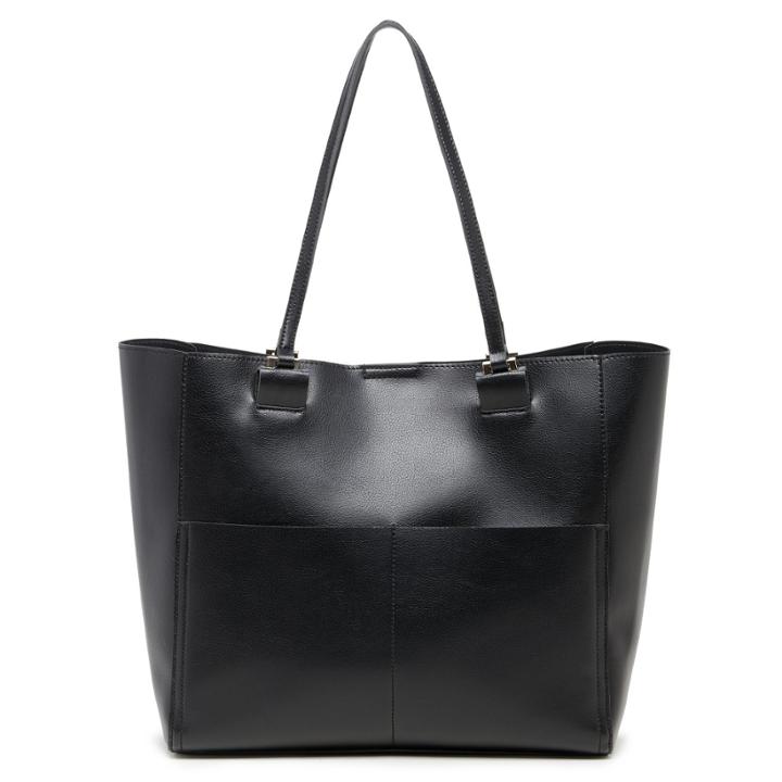 Sole Society Sole Society Glenn Dual Pocket Vegan Tote - Black