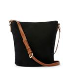 Sole Society Sole Society Lana Genuine Suede Slouchy Crossbody - Black Cognac