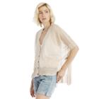 Sole Society Sole Society Sheer Cardigan With Pockets - Taupe
