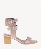 Sol Sana Sol Sana Porter Heels Ii Double Ankle Strap Sandals: Wood Sole/ Ecru Size 6 Suede From Sole Society
