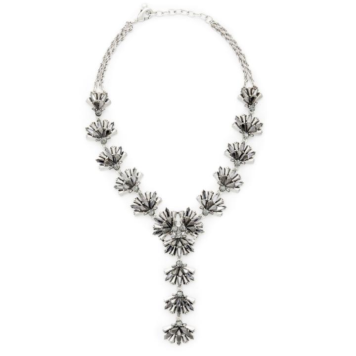 Sole Society Sole Society Confetti Cluster Statement Necklace - Jet Black Combo-one Size