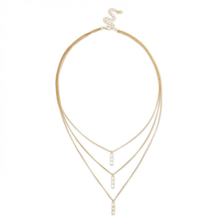 Sole Society Sole Society Layered Stone Necklace - Gold-one Size