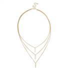 Sole Society Sole Society Layered Stone Necklace - Gold-one Size