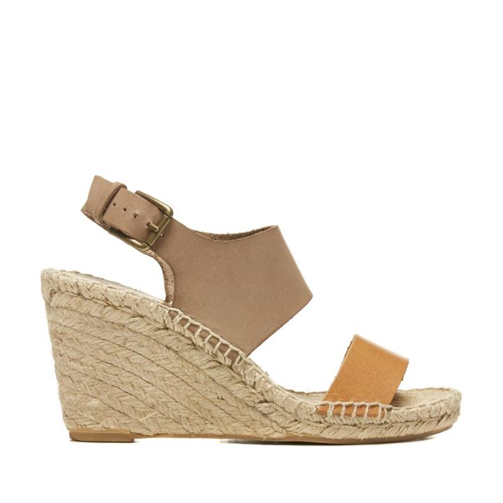 Soludos Soludos Bi-color Wedge Platform Sandal - Dove Grey/nude