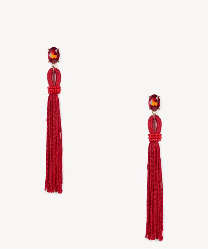 Sole Society Sole Society Long Tassel Drop Earrings Ruby One Size Os