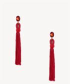 Sole Society Sole Society Long Tassel Drop Earrings Ruby One Size Os