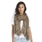 Sole Society Sole Society Leopard Print Oversized Scarf - Brown