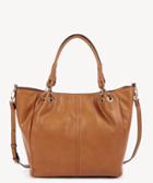 Sole Society Sole Society Rubie Tote Side Zip Large Cognac Faux Leather