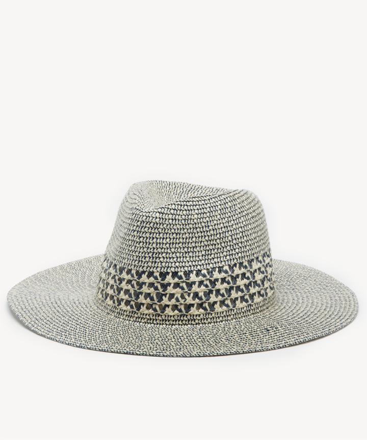 Sole Society Women's Straw Braid Panama Hat Navy Multi One Size From Sole Society