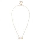 Sole Society Sole Society Delicate Stone Pendant Necklace - Gold-one Size