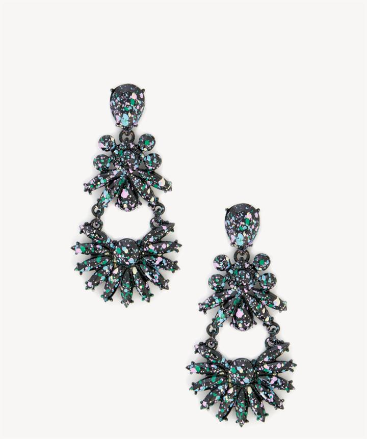Sole Society Sole Society Graffiti Chandelier Earrings Black Multi One Size Os