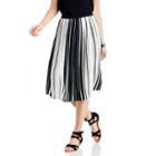 Vince Camuto Vince Camuto Linear Accordian Stripe Skirt - Rich Black-0