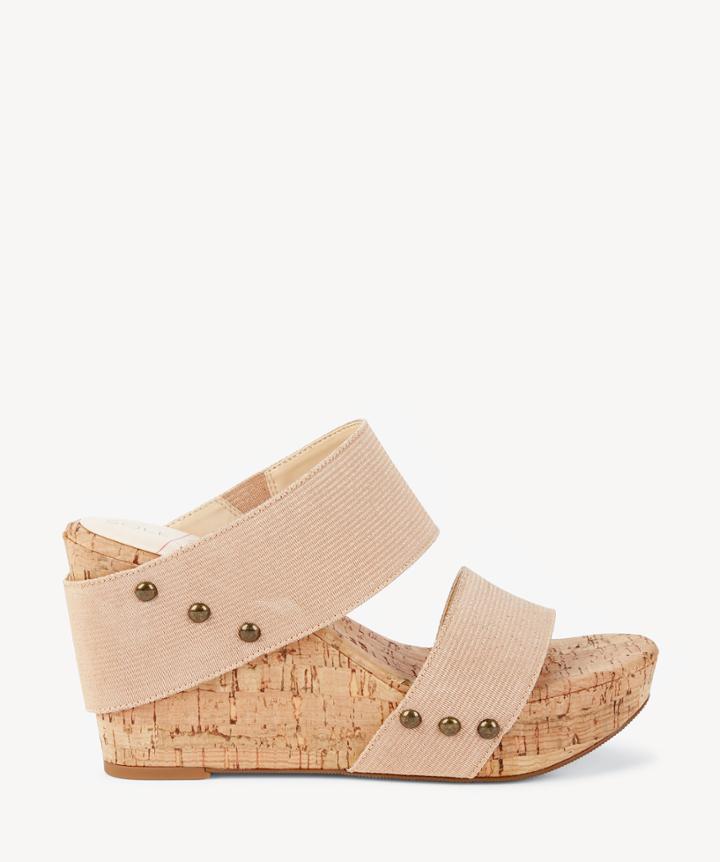 Sole Society Sole Society Emilia Platform Wedges Sandals Blush Champagne Size 5 Fabric