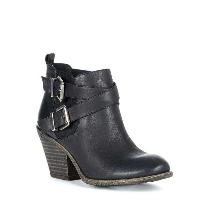 Sole Society Sole Society Maris Stacked Heel Buckle Bootie - Black-11