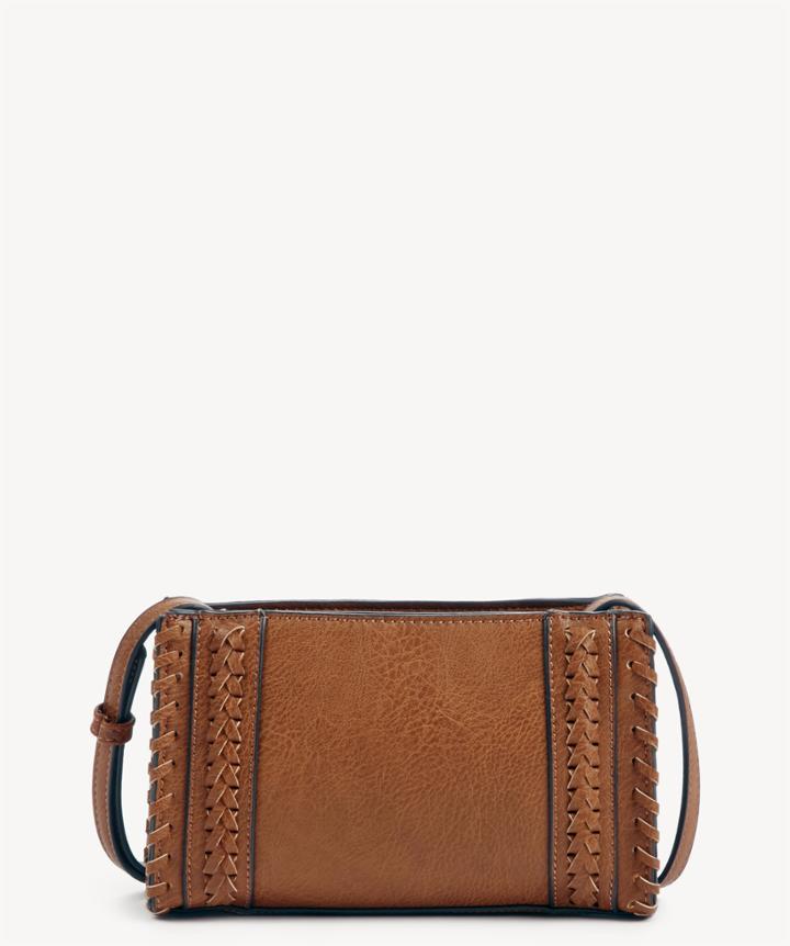 Sole Society Sole Society Destin Crossbody Bag In Color: Vegan Whipstitch Cognac Leather
