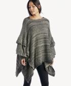 Sole Society Women's Ruffle Trim Poncho Black Multi One Size Polyester From Sole Society