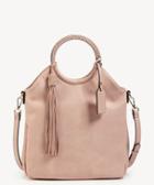 Sole Society Sole Society Day Tote Vegan Foldover Blush Leather Genuine Suede