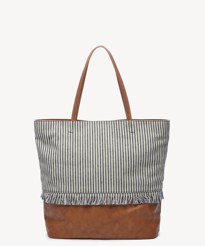 Sole Society Sole Society Aurora Medium Tote Navy Cream