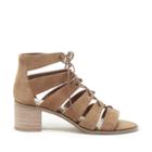 Sole Society Sole Society Leigh Cage Lace-up Sandal - Cognac-5