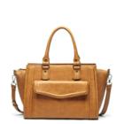 Sole Society Sole Society Johnson Medium Satchel With Front Pocket - Cognac