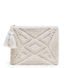 Sole Society Sole Society Palisades Woven Pattern Pouch W/ Tassels - Cream-one Size