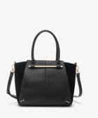 Sole Society Women's Chusy Tote Genuine Suede Mix Black Vegan Leather Genuine Suede From Sole Society