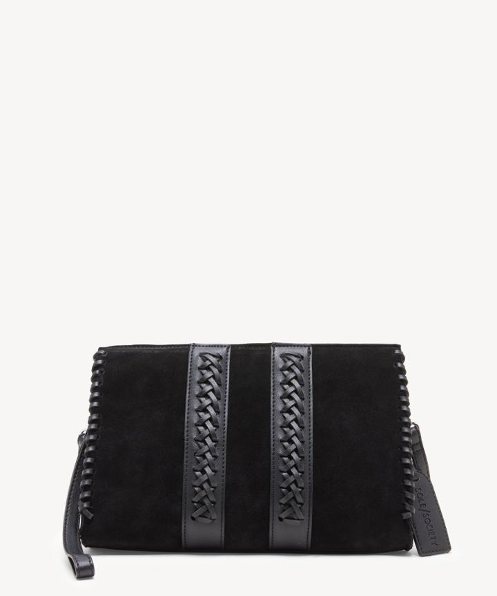 Sole Society Women's Wahli Clutch Genuine Suede Black From Sole Society