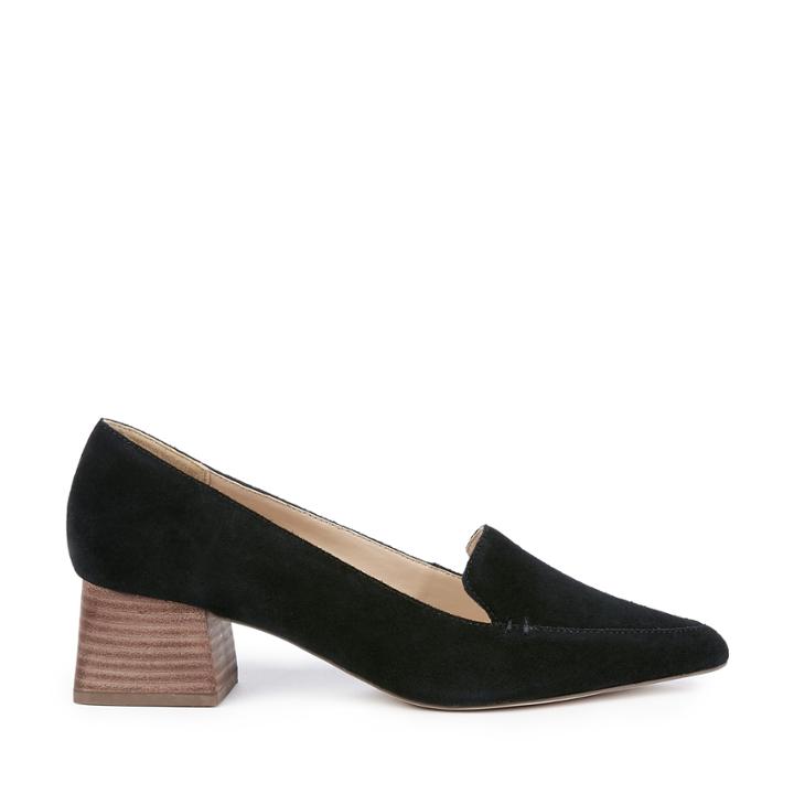 Sole Society Sole Society Mavis Flare Heel Loafer - Black