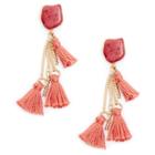 Sole Society Sole Society Stone Tassel Earring - Coral Combo-one Size