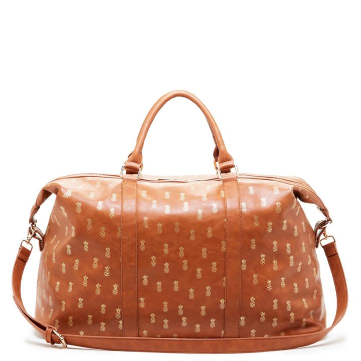 Sole Society Sole Society Tulum Medium Printed Weekender - Cognac