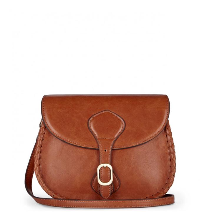 Sole Society Sole Society Duncan Braided Saddle Bag - Cognac
