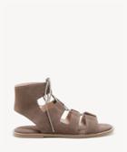 Sole Society Sole Society Cady Lace Up Flats Sandals Dark Taupe Size 5.5 Suede