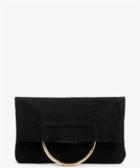 Sole Society Sole Society Darci Clutch Genuine Suede Foldover Clutch With Metal Detail