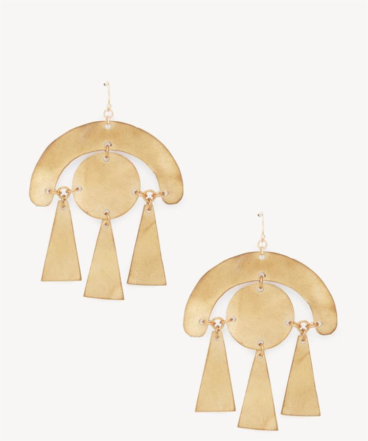 Sole Society Sole Society Geo Statement Drop Earrings Antique Gold One Size Os