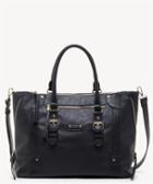 Sole Society Sole Society Susan Vegan Large Winged Tote New Black Leather