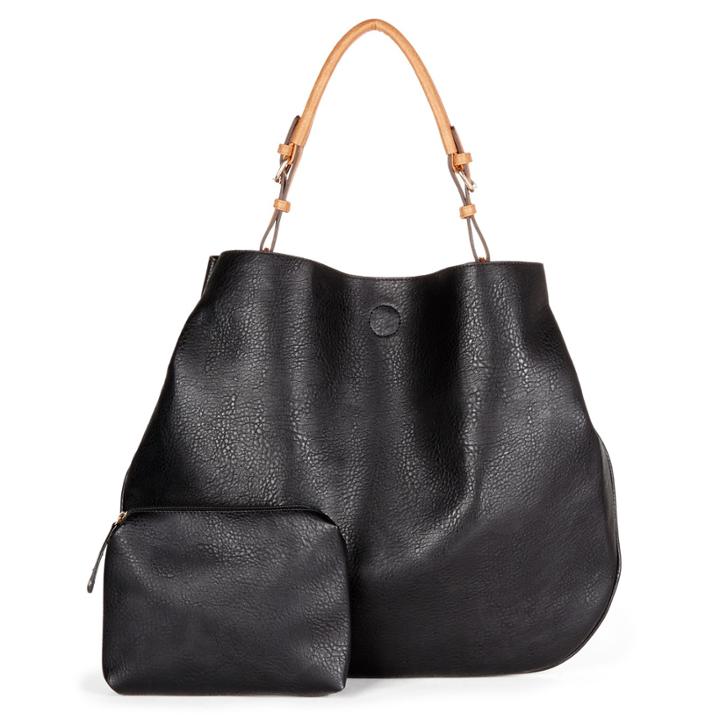 Sole Society Sole Society Capri Oversized Shoulder W/ Pouch - Black