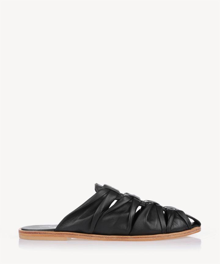 Urge Urge Romy Knotted Flats Mules Black Size 6 Leather From Sole Society
