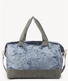 Sole Society Sole Society Venti Velvet Oversize Weekender Bag Slate Blue Dacron Spandex