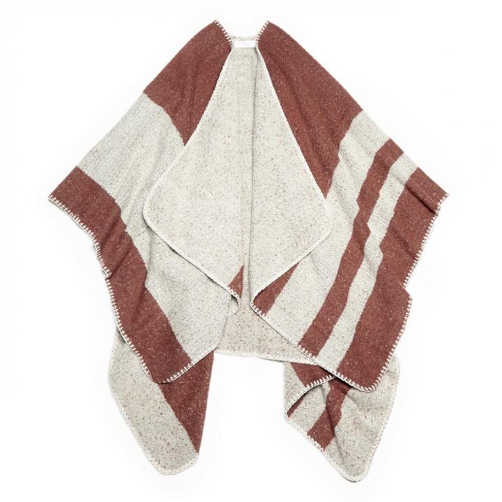 Sole Society Sole Society Reversible Colorblock Ruana - Burgundy-one Size