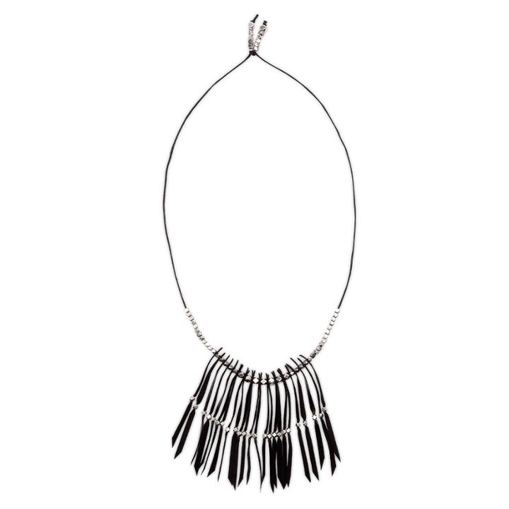 Sole Society Sole Society Leather Fringe Pendant Necklace - Multi