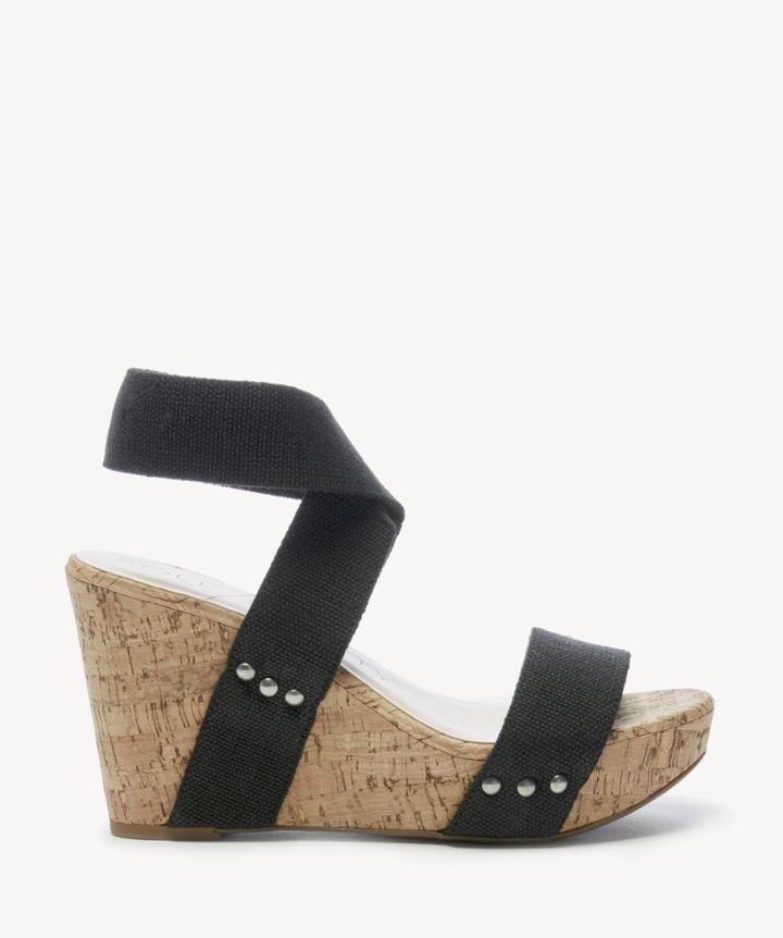Sole Society Sole Society Analisa Platform Wedges Black Size 7 Linen Elastic