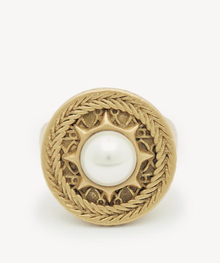 Sole Society Women's Statement Ring With Sun And Pearl Gold Size Size 7 From Sole Society