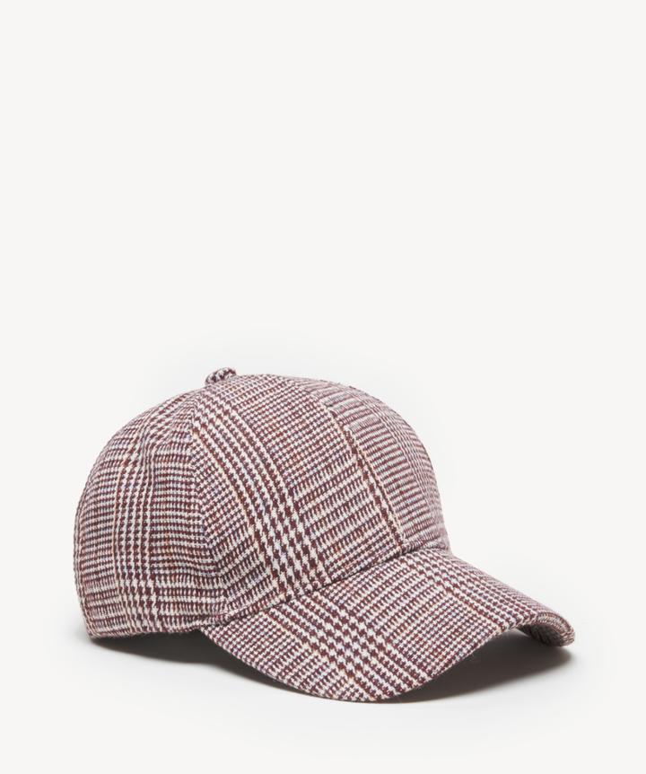 Sole Society Women's Plaid Baseball Cap Oxblood Combo One Size Wool Polyester From Sole Society