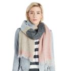 Sole Society Sole Society Knit Color Block Scarf - Blush Multi